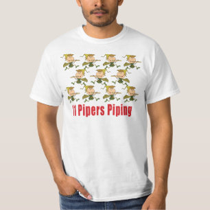 11 joueurs de pipeau sifflant le T-shirts