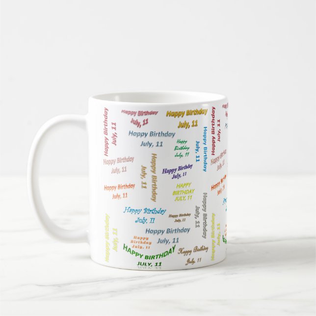 11 juillet, Anniversaire Mug (Gauche)