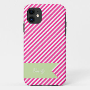 11 Monogramme rose et blanc chaud iPhone 5 Coque
