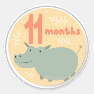 11 Month Baby Milestone Classic Round Sticker