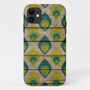 11 Motif Peacock sur iPhone bois Coque 5/5S