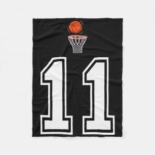 11 Number Basketball Style Vintage White Premium Fleece Blanket