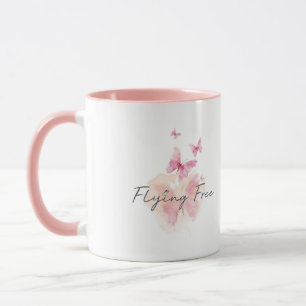 11 onces libre volante. Tasse de café rose