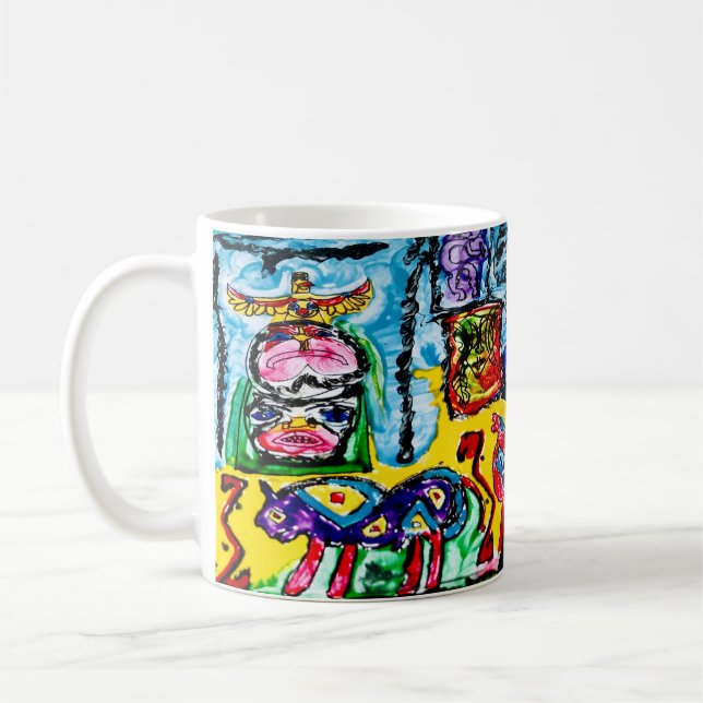 11 OZ—ABSTRACT PURPLE BUFFALO COFFEE MUG (Left)
