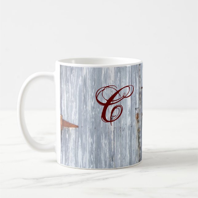  11 Oz. Café Mug blanc Laver bois Grange porte com (Gauche)