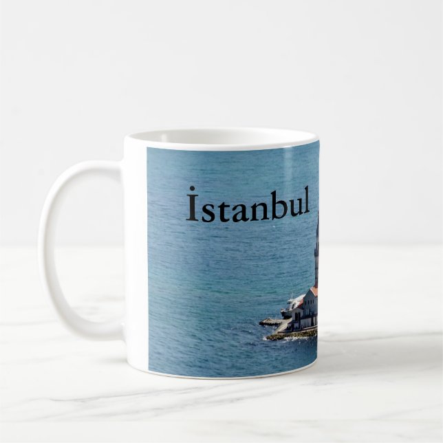 11 oz Classic White Mug: Istanbul - Maiden's Tower Coffee Mug (Left)