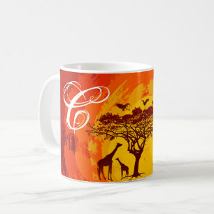11 Oz. Coffee Mug African Safari Giraffe Sunse