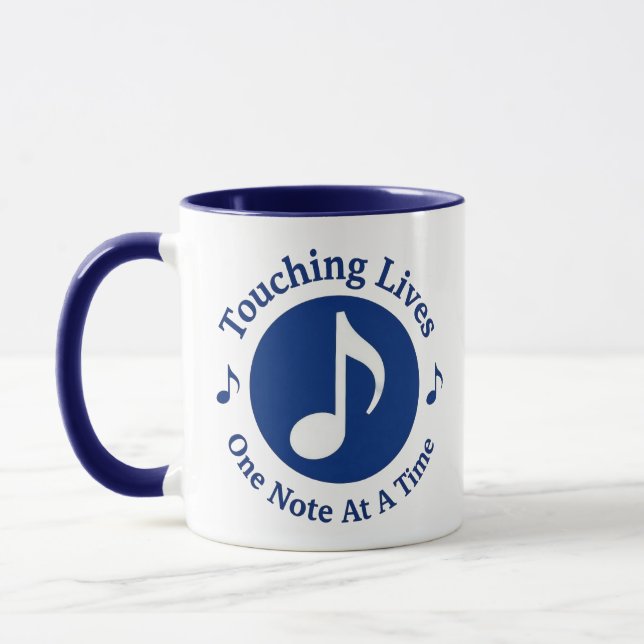 11 oz Coffee Mug Touching Lives One Note at a Time (Left)