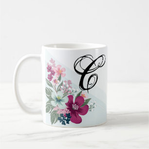 11 Oz. Coffee Mug Tropical Flower on Blue Ombre