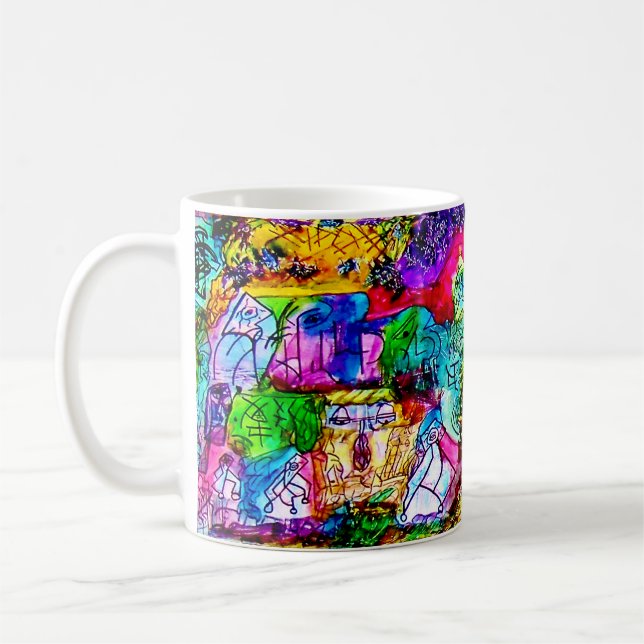 11 OZ—COLORFUL ABSTRACT ART COFFEE MUG (Left)
