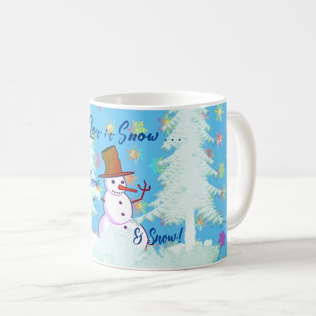  11 Oz. Fun café Snowman Hot Drink Latte Mug (Devant droit)