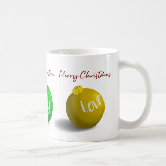11 oz Rouge, Vert, Mug ornement or