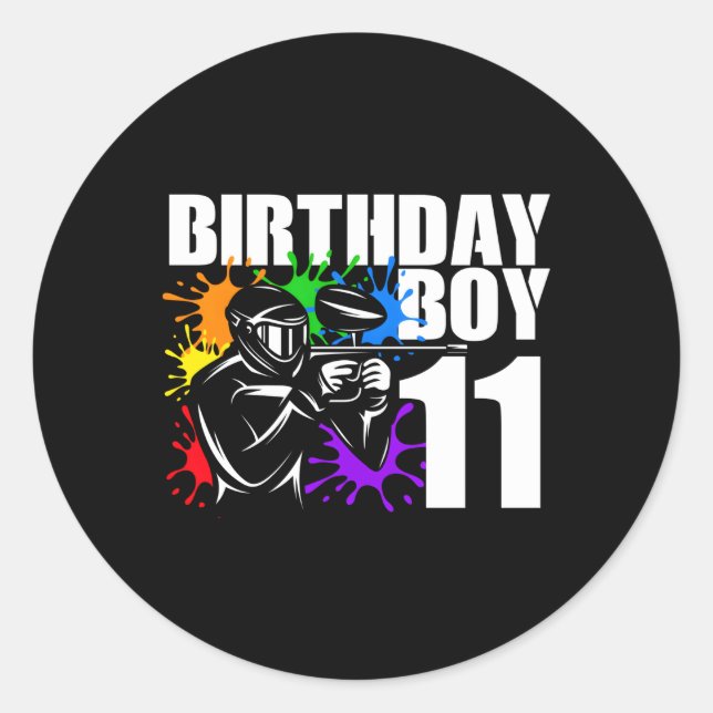 11 Paintball Py 11Th For Classic Round Sticker (Front)
