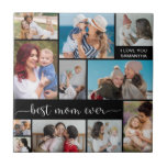 11 Photo Collage Best Mom Ever  Tile<br><div class="desc">Create Your Own,  Simple Mom Photo Collage. Add Your Own Photos,  Add Your Own Greeting and Make It Your Own. Make a Personalized Photo Collage for Special Occasions and Mother's Day.</div>