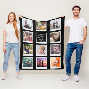 11 Photo Collage Personalized Fleece Blanket
