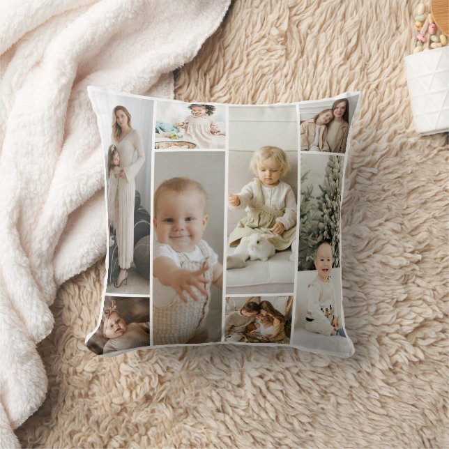 11 Photo collage template personalized Throw Pillow (Blanket)