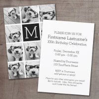 11 Photo Grid Collage with Monogram