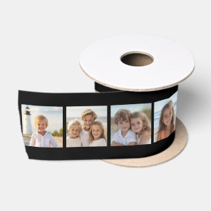 11 Photo Grid Collage with Monogram Satin Ribbon