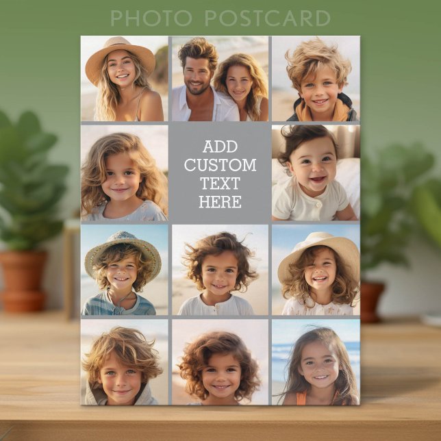 11 Photo Instagram Collage with Text Postcard (Photo Postcard)