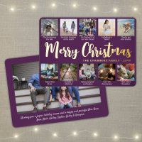 11 Photo Purple Merry Christmas Modern Collage