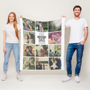 11 photos collage personalized Fathers Day Fleece Blanket