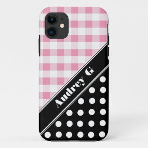 11 Pink En vichy Black Polka Dot iPhone 5 Coque