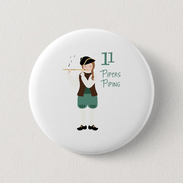 11 Pipers Piping 2 Inch Round Button (Front)