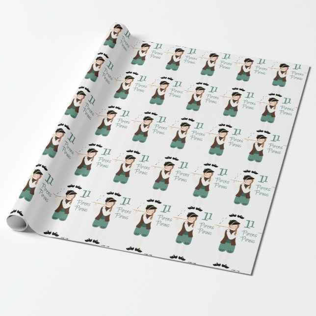 11 Pipers Piping Wrapping Paper (Unrolled)