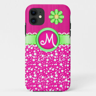 11 Pois monogrammes mignons et Coque iPhone 5 fleurs