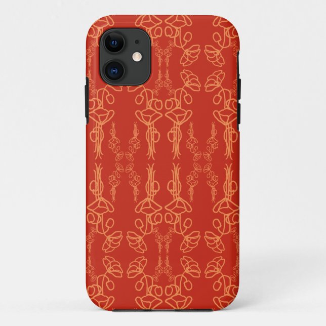 11 Red Poppy Outline, iPhone 5/5s Coque-Mate Coque (Dos)
