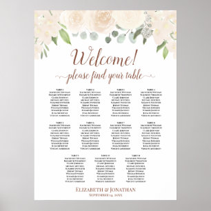 11 Tableau des sièges de Mariage Rose de la brosse