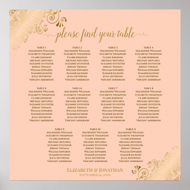 11 Tableau Mariage Planche de corail et or (Devant)