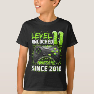 11 Unlocked Awesome 2010 Video Game 11th Birthday  T-Shirt