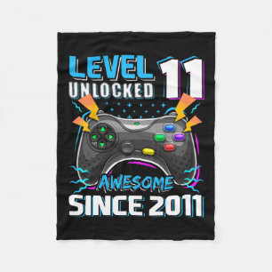 11 Unlocked Awesome 2011 Video Game 11th Birthday Fleece Blanket