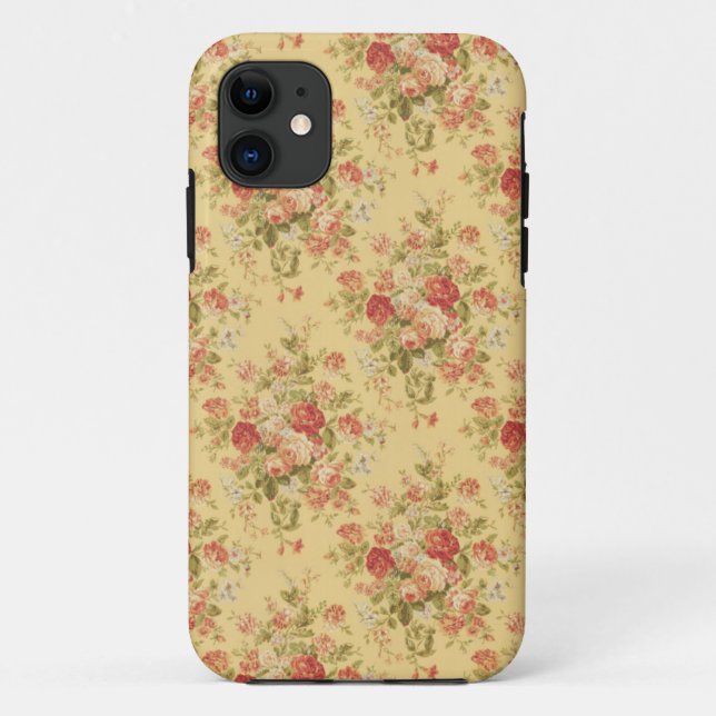 11 Vintage Jaune Floral iPhone 5 Coque (Dos)