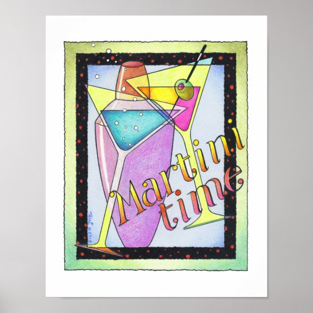 11"x14" POSTER - MARTINI TIME, Cocktails (Front)
