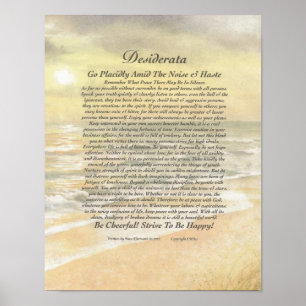 11 x 14 Desiderata Poster sur Golden Ocean Sunset