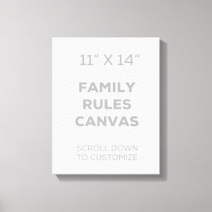 11" x 14" Family Rules Canvas Print