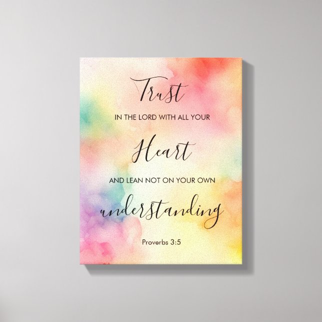 11 x 14 Proverbs 3:5 Canvas Wrap Wall Art (Front)