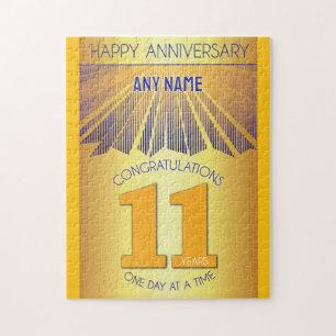 11 Year   AA 12 Step Anniversary Personalized Jigsaw Puzzle