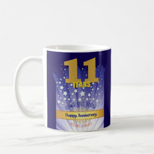 11 Year CUSTOM Recovery Anniversary Bold Numeral Coffee Mug