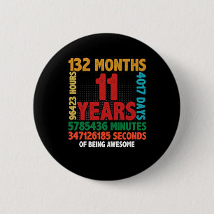 11 Year Of Being Awesome 11th Birthday Gift 2 Inch Round Button