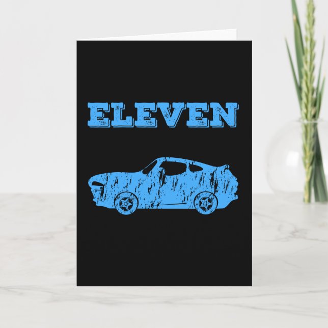 11 Year Old 11th Birthday Boy Muscle Car Card (Front)