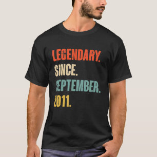 11 Year Old 11th Birthday Legendary Since Septembe T-Shirt