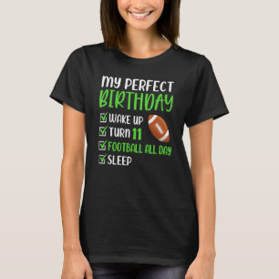 11 Year Old American Football Birthday Party 11th  T-Shirt