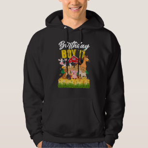 11 Year Old Barnyard Birthday Boy 11th Farm Animal Hoodie