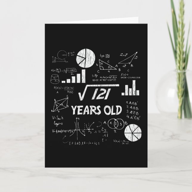11 Year Old Bday Geeky Math 11th birthday Gift Card (Front)