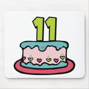 11 Year Old Birthday Cake Mouse Pad