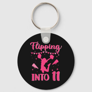 11 Year Old Birthday Cheerleading Girl 11th Cheerl Keychain