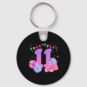 11 Year Old Birthday Cheerleading Girl 11th Party  Keychain